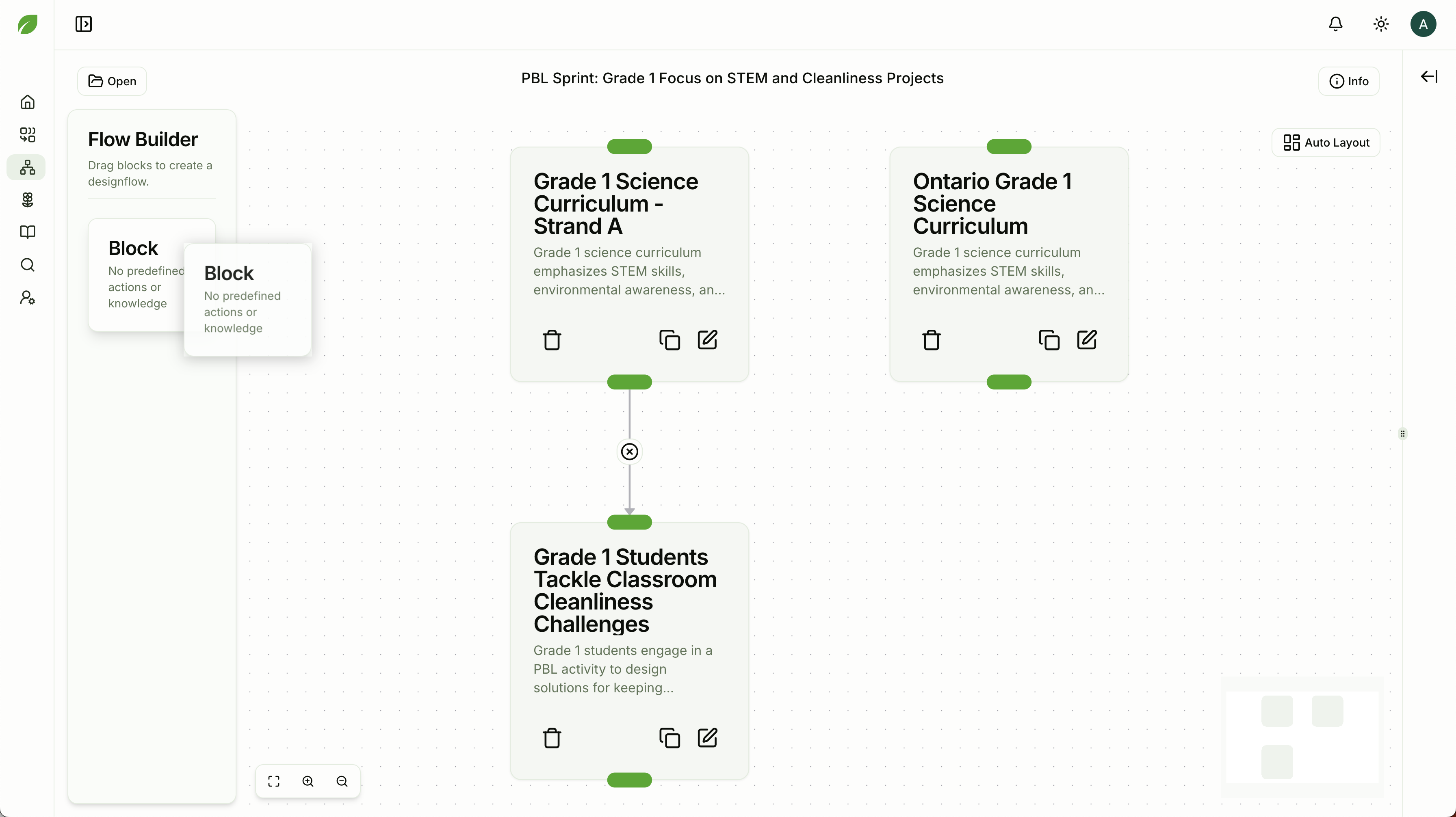 Screenshot of a STEM workflow